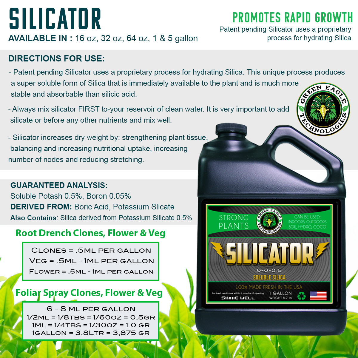 Silicator Application Ratios by Green Eagle Technologies
